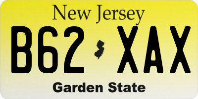 NJ license plate B62XAX