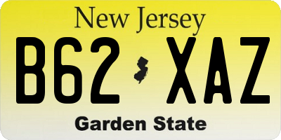 NJ license plate B62XAZ
