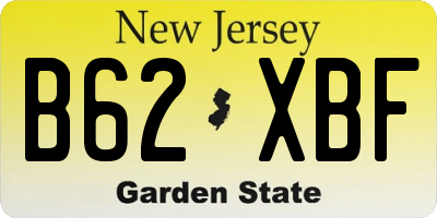 NJ license plate B62XBF