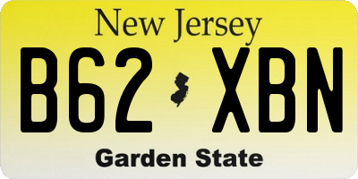 NJ license plate B62XBN