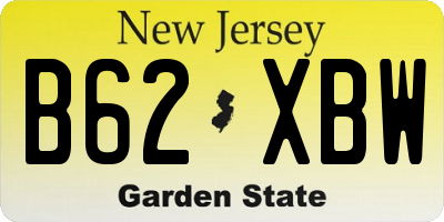 NJ license plate B62XBW