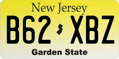 NJ license plate B62XBZ