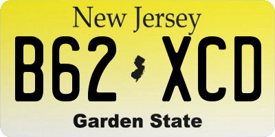 NJ license plate B62XCD