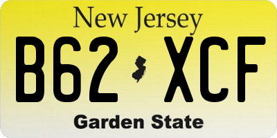 NJ license plate B62XCF