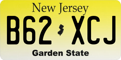 NJ license plate B62XCJ