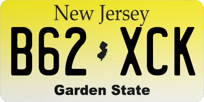 NJ license plate B62XCK