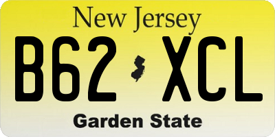 NJ license plate B62XCL