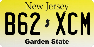 NJ license plate B62XCM