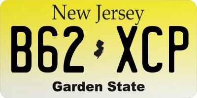 NJ license plate B62XCP
