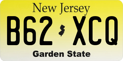 NJ license plate B62XCQ