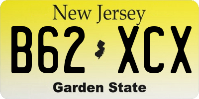 NJ license plate B62XCX