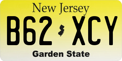 NJ license plate B62XCY