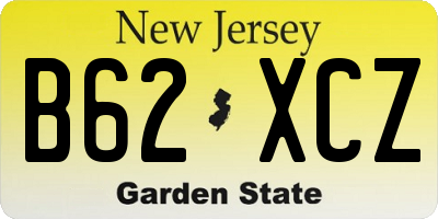 NJ license plate B62XCZ