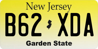 NJ license plate B62XDA