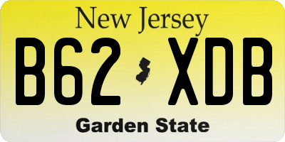 NJ license plate B62XDB