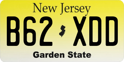 NJ license plate B62XDD