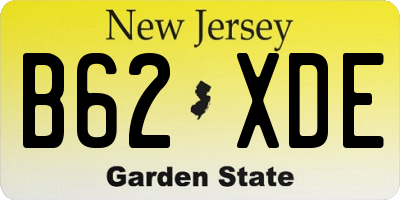 NJ license plate B62XDE