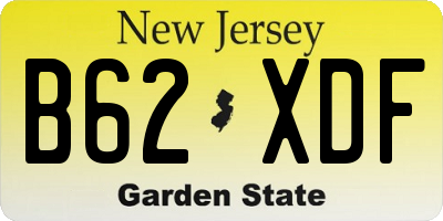 NJ license plate B62XDF