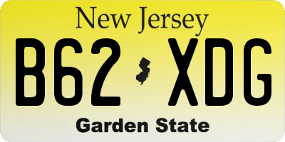 NJ license plate B62XDG