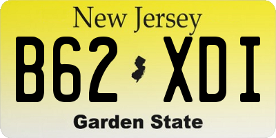 NJ license plate B62XDI