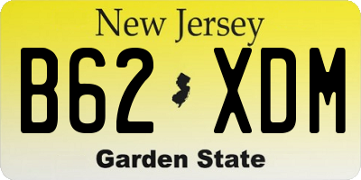 NJ license plate B62XDM