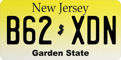 NJ license plate B62XDN