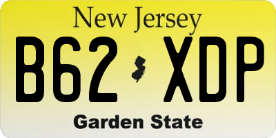 NJ license plate B62XDP