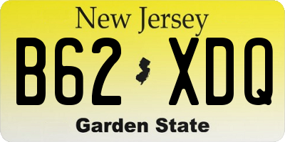 NJ license plate B62XDQ