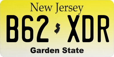 NJ license plate B62XDR