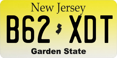 NJ license plate B62XDT