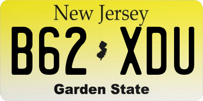 NJ license plate B62XDU