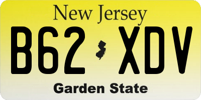 NJ license plate B62XDV