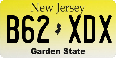 NJ license plate B62XDX