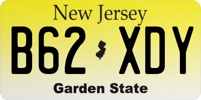 NJ license plate B62XDY