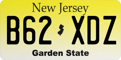 NJ license plate B62XDZ