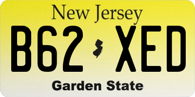 NJ license plate B62XED