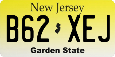 NJ license plate B62XEJ