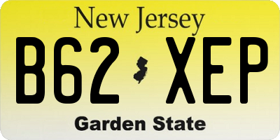 NJ license plate B62XEP