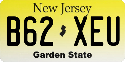 NJ license plate B62XEU