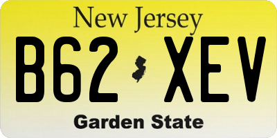 NJ license plate B62XEV