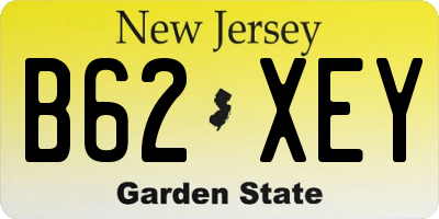 NJ license plate B62XEY