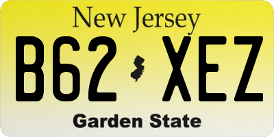 NJ license plate B62XEZ