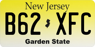 NJ license plate B62XFC