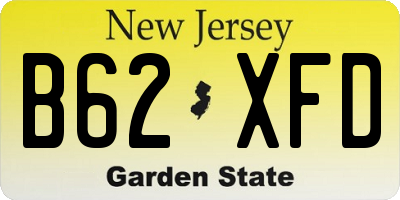 NJ license plate B62XFD