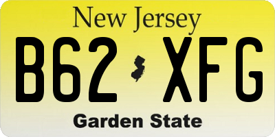 NJ license plate B62XFG