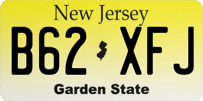 NJ license plate B62XFJ
