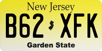 NJ license plate B62XFK