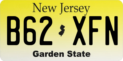 NJ license plate B62XFN