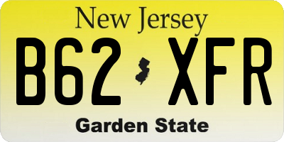 NJ license plate B62XFR