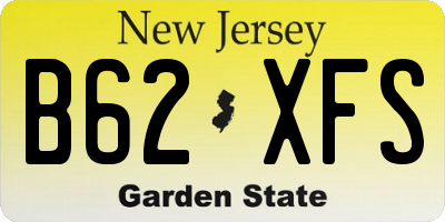 NJ license plate B62XFS